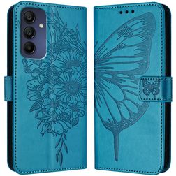 Mobigear Butterfly Samsung Galaxy A16 Hülle Klapphülle Geldbörse - Blau