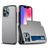 Mobigear Card iPhone 14 Pro Hülle Hardcase Backcover Stoßfest mit Kartenhalter - Grau