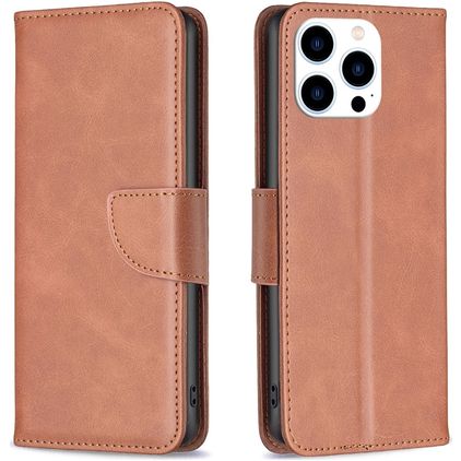 Mobigear Excellent iPhone 16 Pro Max Hülle Klapphülle Geldbörse - Braun