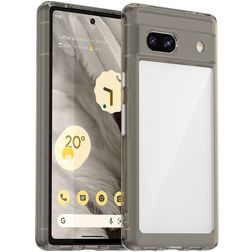 Mobigear Crystal Google Pixel 7a Hülle Hardcase Backcover - Transparent / Grau