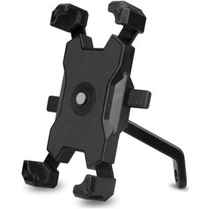 Mobigear PushHold Motorradhalterung Rückspiegel Klemme Universal - Schwarz