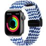 Mobigear Braided Mag Nylon Apple Watch Armband Magnetverschluss - 42/41/40/38 mm - Weiß / Blau