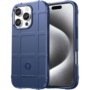 Mobigear Rugged Shield iPhone 16 Pro Max Hülle Flexibles TPU Backcover Stoßfest - Blau