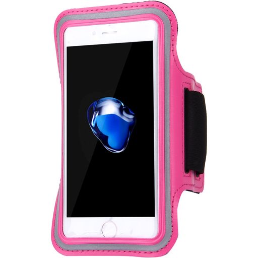 Mobigear Handyhalterung Joggen iPhone SE (2020) Sporthülle Neopren Sportarmband - Pink