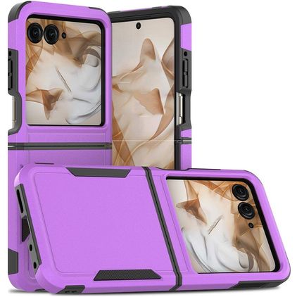Mobigear Heavy Armor Motorola Razr 50 Hülle Hardcase Backcover Stoßfest - Lila
