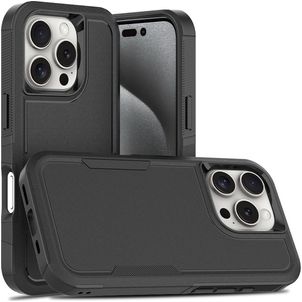 Mobigear Heavy Armor iPhone 16 Pro Hardcase Backcover Shockproof - Schwarz