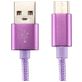 Mobigear Nylon USB-A auf USB-C Kabel 1 Meter - Lila