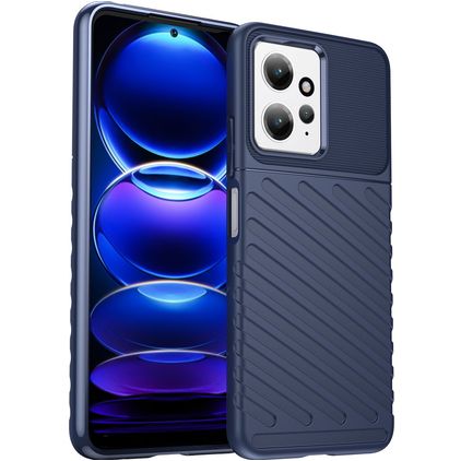 Mobigear Groove Xiaomi Redmi Note 12 Hülle Flexibles TPU Backcover - Blau