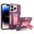 Mobigear Heavy Armor Stand iPhone 14 Pro Max Hülle Hardcase Backcover Stoßfest mit Ständer - Lila