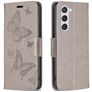 Mobigear Butterfly Samsung Galaxy S23 Hülle Klapphülle Geldbörse - Grau