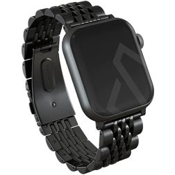 Burga Chic Royal Edelstahl Apple Watch Armband Faltschließe - 42/41/40/38 mm - Schwarz
