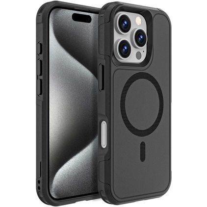 Mobigear Traveller iPhone 16 Pro MagSafe Hülle Hardcase Backcover Stoßfest - Schwarz