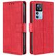 Mobigear Croco Xiaomi 12T Hülle Klapphülle Geldbörse - Rot