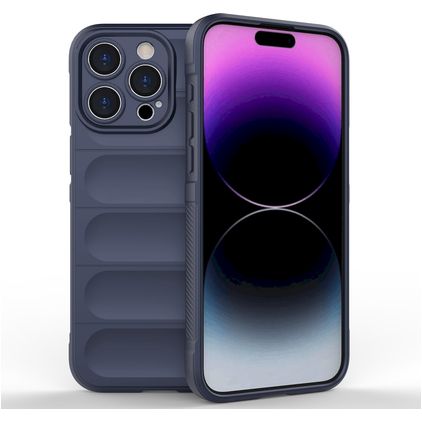 Mobigear Bumpy iPhone 15 Pro Max Hülle Flexibles TPU Backcover - Dunkelblau