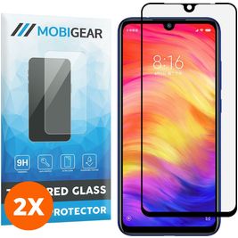 Mobigear Premium Xiaomi Redmi Note 7 Panzerglas Gehärtetes Glas Displayschutz - Hüllenfreundlich - Schwarz (2er Pack)