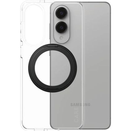 CARE by PanzerGlass Feature Case Samsung Galaxy S25 Edge MagSafe Hülle Hardcase Backcover Stoßfest mit Ständer - Transparent / Schwarz