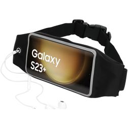 Mobiparts Comfort Fit Belt Handyhalterung Joggen Samsung Galaxy S23 Plus Sporthülle Neopren Gürtel - Schwarz