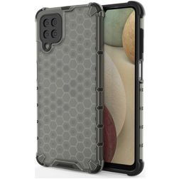 Mobigear Honeycomb Samsung Galaxy A12 Hülle Hardcase Backcover Stoßfest - Grau