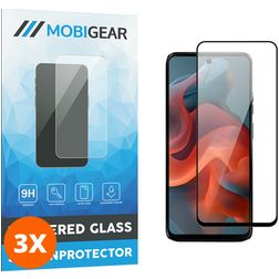 Mobigear Premium Motorola Moto G34 Panzerglas Gehärtetes Glas Displayschutz - Hüllenfreundlich - Schwarz (3er Pack)
