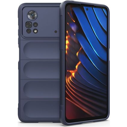 Mobigear Bumpy POCO X4 Pro 5G Hülle Flexibles TPU Backcover - Dunkelblau