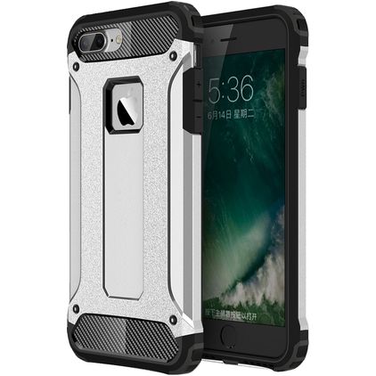 Mobigear Outdoor iPhone 8 Plus Hülle Hardcase Backcover Stoßfest - Silber