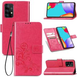 Mobigear Clover Samsung Galaxy A52 Hülle Klapphülle Geldbörse - Magenta
