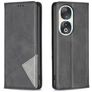 Mobigear Rhombus Slim HONOR 90 Hülle Klapphülle - Schwarz