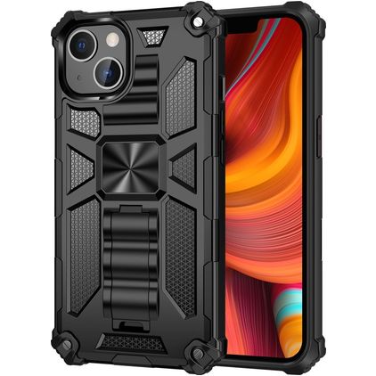 Mobigear Armor Stand iPhone 13 Pro Hülle Hardcase Backcover Stoßfest mit Ständer - Schwarz