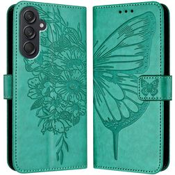 Mobigear Butterfly Samsung Galaxy M55 Klapphülle Portemonnaie - Grün