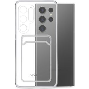 Mobilize Gelly Card Durchsichtig Samsung Galaxy S23 Ultra Hülle Flexibles TPU Backcover mit Kartenhalter - Transparent