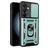 Mobigear Armor Ring Cam Slide Samsung Galaxy S24 FE Hülle Hardcase Backcover Stoßfest mit Ringhalter und Kamera Slider - Grün