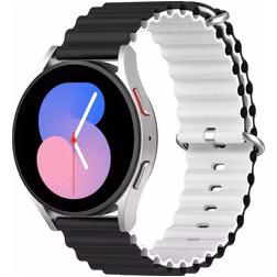 Mobigear Ocean Silikon Smartwatch Armband Dornschließe - 22-mm-Universalanschluss - Schwarz / Weiß