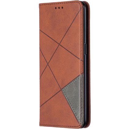 Mobigear Rhombus Slim OPPO Reno 4 Hülle Klapphülle - Braun