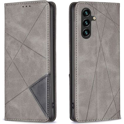 Mobigear Rhombus Slim Samsung Galaxy A56 Hülle Klapphülle - Grau