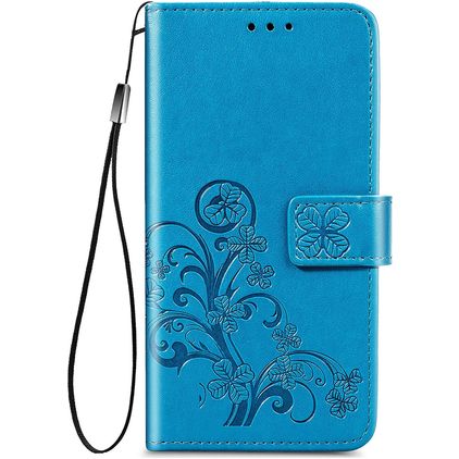 Mobigear Clover Samsung Galaxy A52s 5G Hülle Klapphülle Geldbörse - Blau