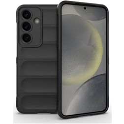 Mobigear Bumpy Samsung Galaxy S25 Hülle Flexibles TPU Backcover - Schwarz