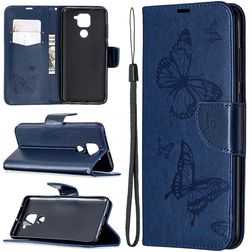 Mobigear Butterfly Xiaomi Redmi Note 9 Hülle Klapphülle Geldbörse - Blau