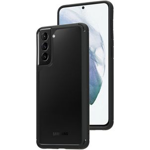 Mobiparts Rugged Clear Samsung Galaxy S21 Plus Hülle Hardcase Backcover Stoßfest - Transparent / Schwarz