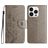 Mobigear Flowers iPhone 16 Pro Hülle Klapphülle Geldbörse - Grau