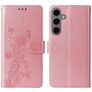 Mobigear Flowers Samsung Galaxy S24 FE Hülle Klapphülle Geldbörse - Roségold