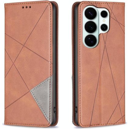 Mobigear Rhombus Slim Samsung Galaxy S26 Ultra Klapphülle - Braun