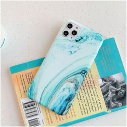 Mobigear Marble iPhone 12 Pro Max Hülle Flexibles TPU Backcover - Türkis