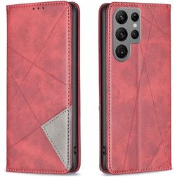 Mobigear Rhombus Slim Samsung Galaxy S25 Ultra Hülle Klapphülle - Rot