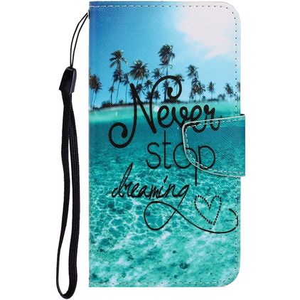 Mobigear Design Huawei P Smart (2020) Hülle Klapphülle Geldbörse - Never Stop Dreaming