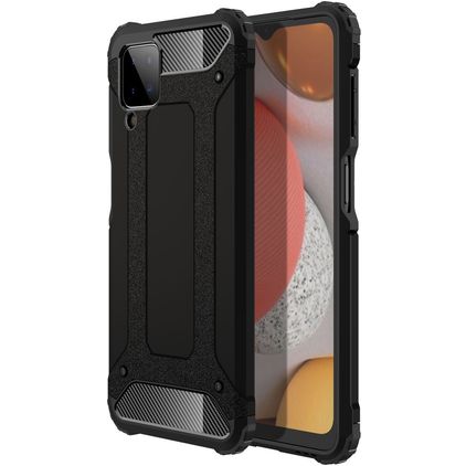 Mobigear Outdoor Samsung Galaxy A12 Hülle Hardcase Backcover Stoßfest - Schwarz