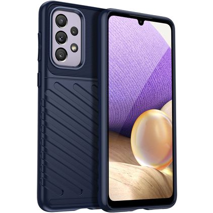 Mobigear Groove Samsung Galaxy A33 Hülle Flexibles TPU Backcover - Blau