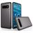 Mobigear Card Samsung Galaxy S10 Plus Hülle Hardcase Backcover Stoßfest mit Kartenhalter - Grau