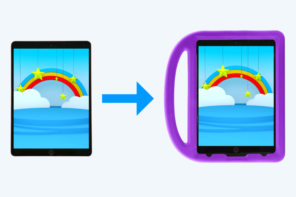Ein Tablet in eine Kinderhülle stecken? So macht man das!