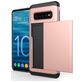 Mobigear Card Samsung Galaxy S10 Hülle Hardcase Backcover Stoßfest mit Kartenhalter - Marineblau