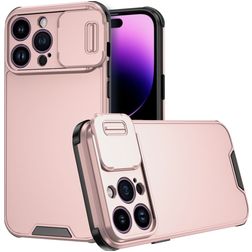 Mobigear Cam Slide iPhone 14 Pro Max Hardcase Backcover mit Kamera-Slider - Roségold